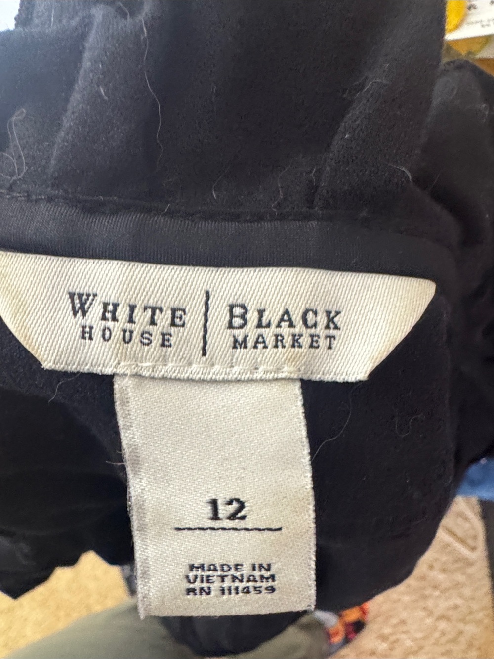 White House Black Market Stylish black Military Ruffle Front Jacket Size 12 - Picture 7 of 9
